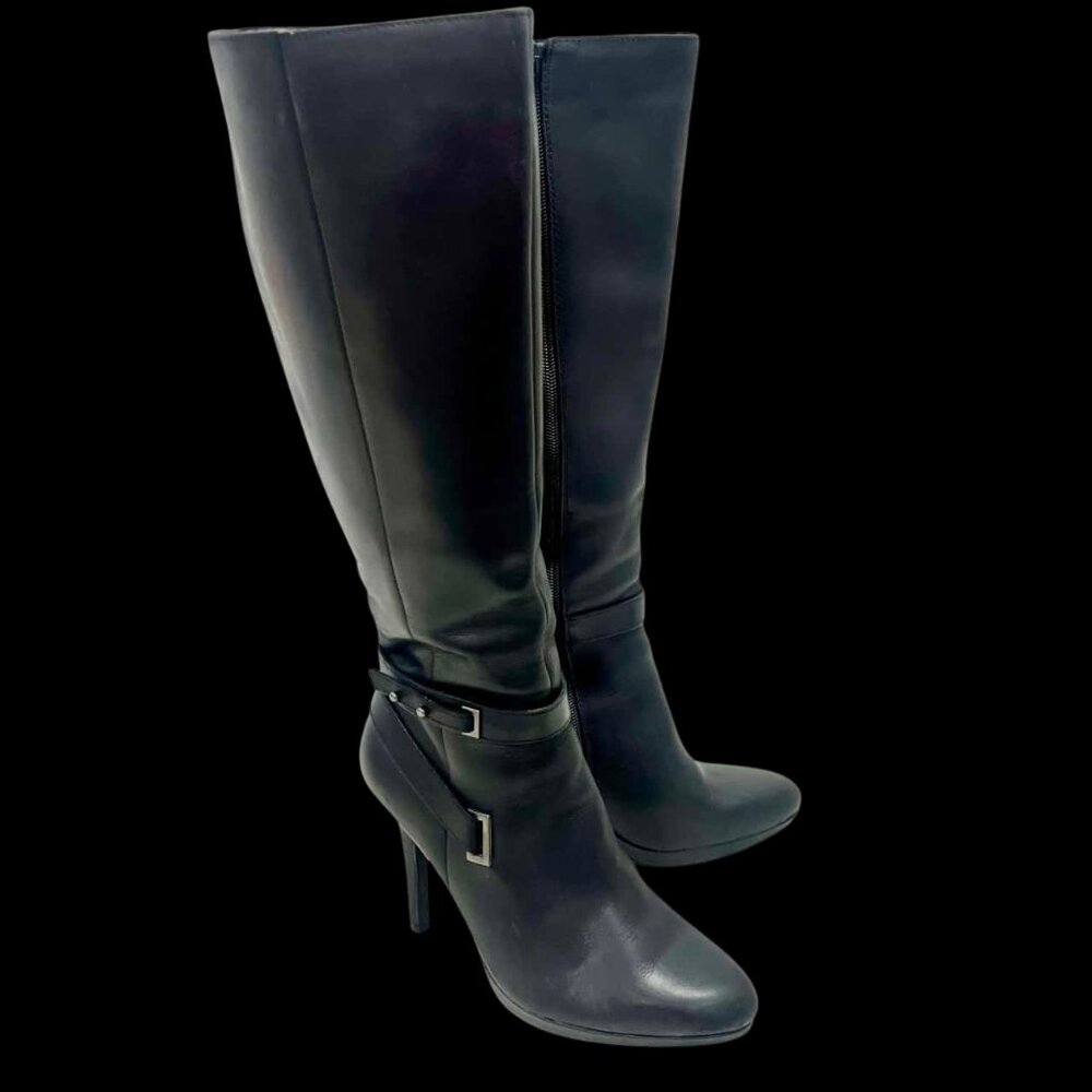 Levity Sylvia Black Heeled Boots, size 9